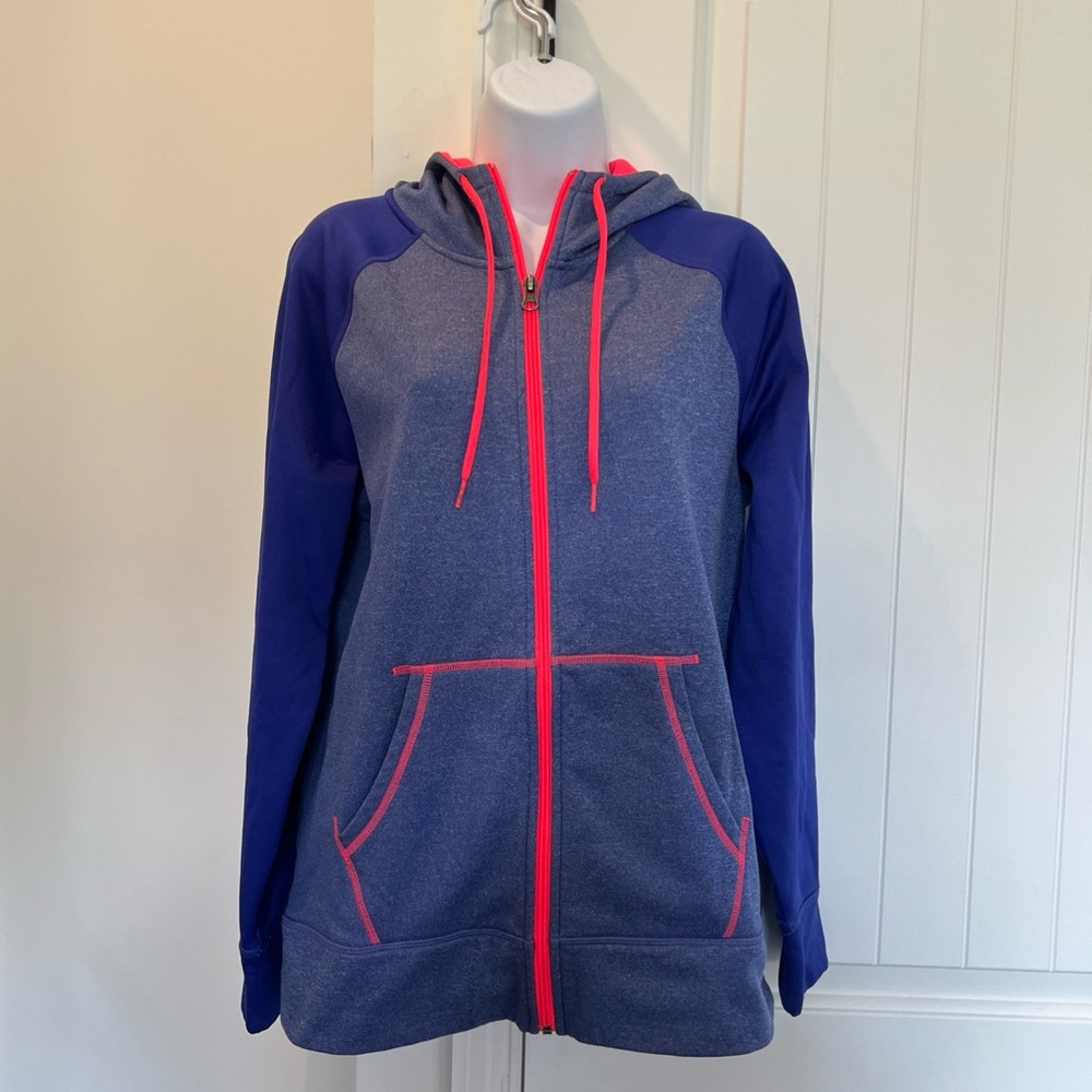 Champion C9 Women’s Large Semi-Fitted Hoodie purple heather neon pink full zip